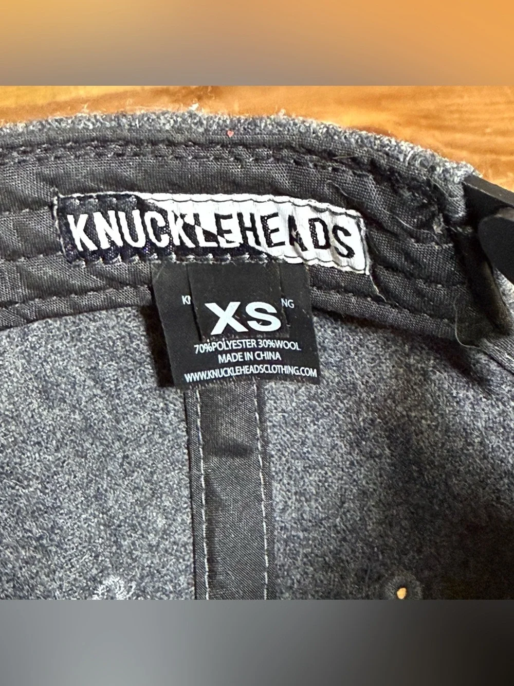 Knuckleheads Little Threads Size XS Small Snapback Hat Ball Cap Gray Brown Suede